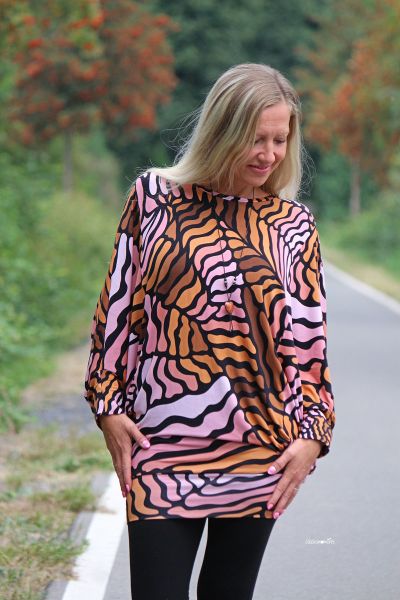 Gravitation MAXI dark - rose / braun - Viskose Webware - VORBESTELLUNG