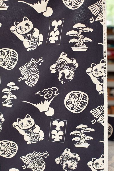 Classic Japan Lucky Charms - navy / ecru - CANVAS 100 % CO