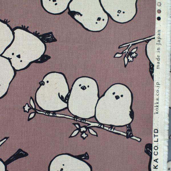 Kawaii Vögelchen - altrosa / ecru - CANVAS - Baumwolle / Leinen