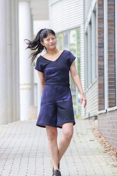 Kristallfantasie - mono violett - Bio-Sommersweat - 1,70 m RESTSTÜCK