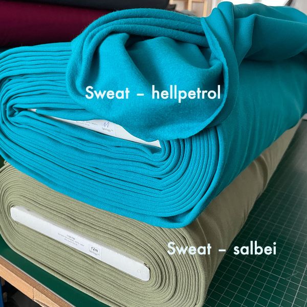 Bio-Sweat - angeraut - salbei - ca. 250 g/m2 - 1,70 m RESTSTÜCK
