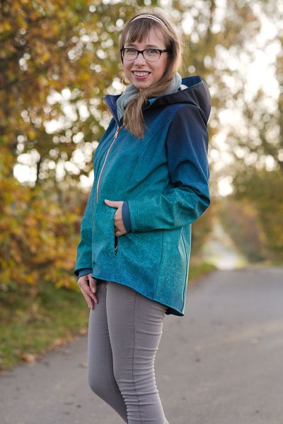 LeatherGradient - lagoon - SOFTSHELL - 1,60 m RESTSTÜCK