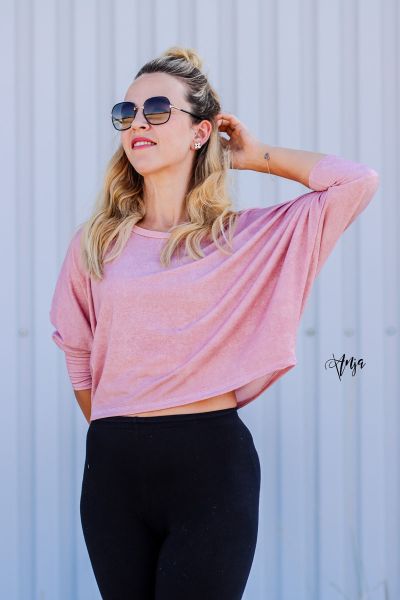 LeatherLook antique - rosé - TENCEL-Crepe