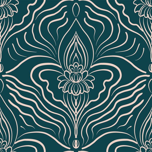 SilentBloom - petrol / creme - Viskose Webware - VORBESTELLUNG
