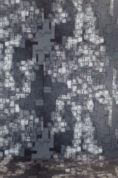 Pixelized - grau - Bio-Sommersweat - 2,40 m RESTSTÜCK