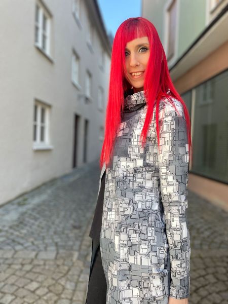 Pixelized - grau - Bio-Sommersweat - 2,40 m RESTSTÜCK