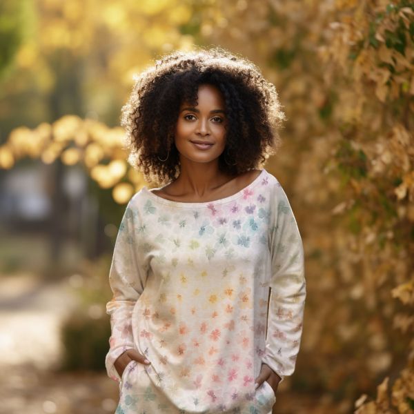 RainbowBlossom - pastel - Bio-Jersey - 0,90 m RESTSTÜCK