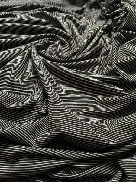Lyocell Soft Ringeljersey - schwarz / grau - deadstock