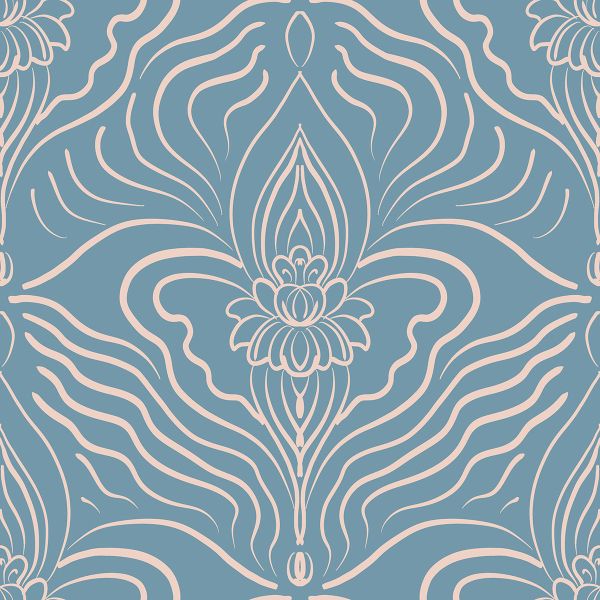 SilentBloom - blau / creme - Viskose Webware - VORBESTELLUNG