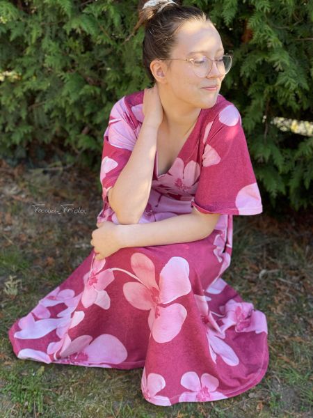 SoftBlossom - mono fuchsia - Bio-Jersey - 1,25 m RESTSTÜCK