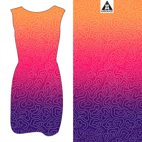 Sommerwind - gradient retro - Viskose-Jersey - 1,00 m RESTSTÜCK - 1 Loch