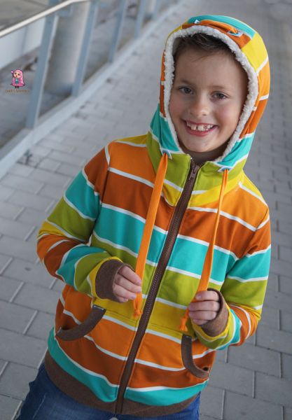 SpringStripes - türkis - Bio-Sommersweat - 1,50 m RESTSTÜCK