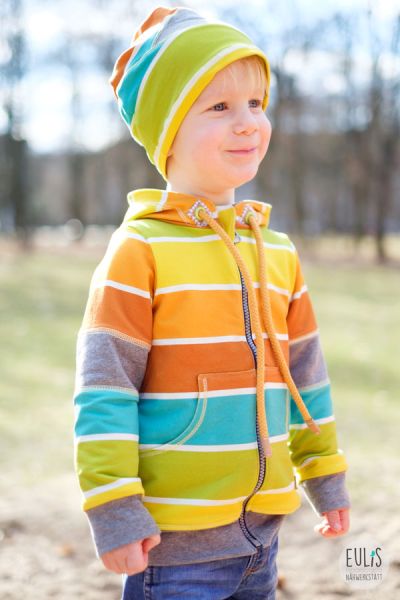 SpringStripes - türkis - Bio-Sommersweat - 1,50 m RESTSTÜCK