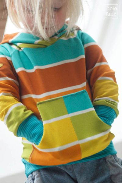 SpringStripes - türkis - Bio-Sommersweat - 1,50 m RESTSTÜCK
