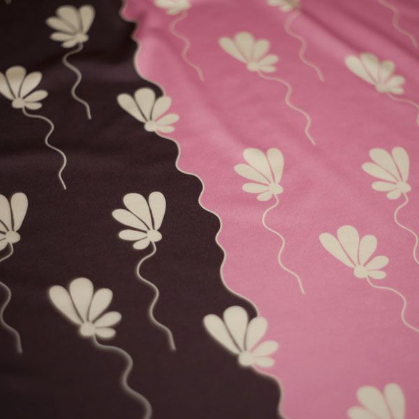 Swimming Blossom - braun / rosa -  3in1 Design - Badeanzugstoff - 0,50 m RESTSTÜCK