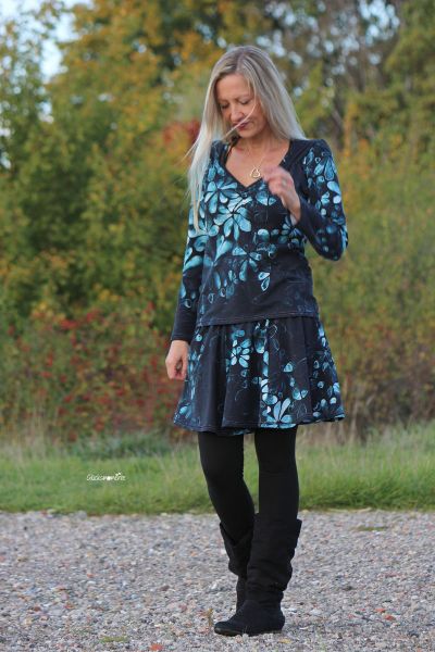 ColorFlowers - dark - mono blau - Bio-Sommersweat