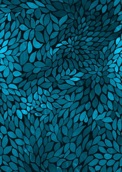 ColorLeaves MINI - mono himmelblau - Viskose Webware - VORBESTELLUNG