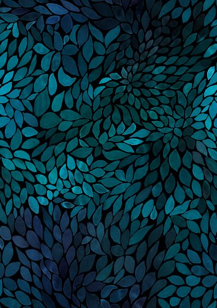 ColorLeaves - ocean blue - Viskose-Jersey - VORBESTELLUNG