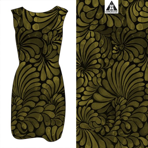 ColorDrops MAXI - dark mono oliv - Viskose Webware - VORBESTELLUNG