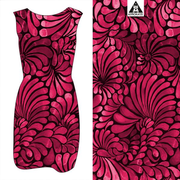 ColorDrops MAXI - dark mono rotpink - Modaljersey - VORBESTELLUNG