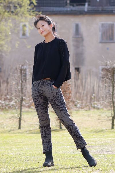 connected - grau - Bio-Jersey - 1,95 m RESTSTÜCK