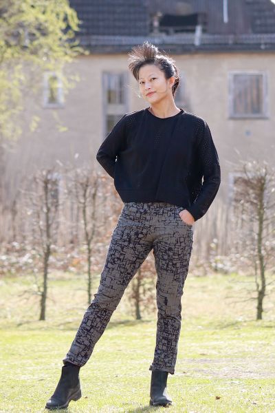 connected - grau - Bio-Jersey - 1,95 m RESTSTÜCK