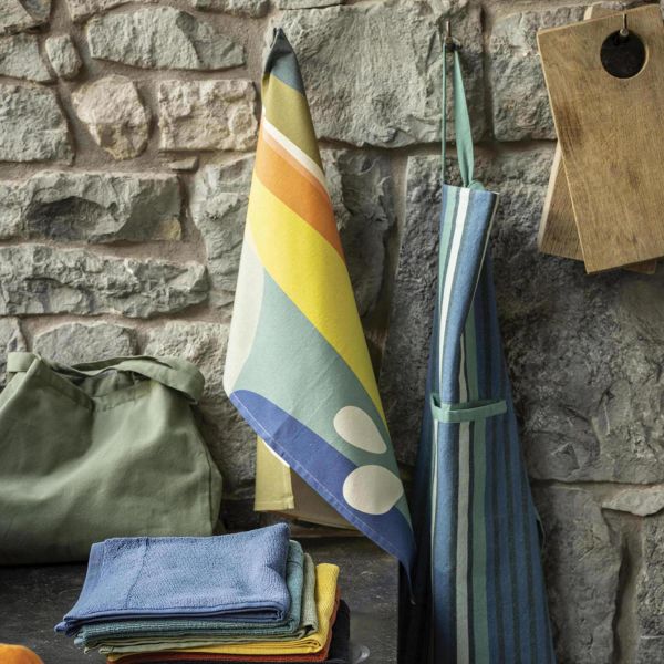 Recyceltes Geschirrtuch Lineo Multico 50 X 70 cm - blau