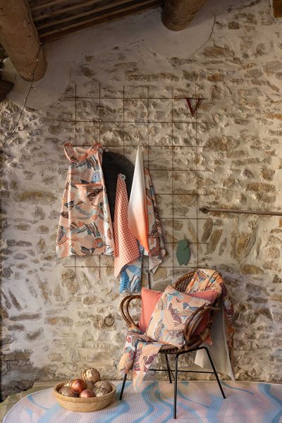 Recyceltes Geschirrtuch Dori Pêche 50 X 70 - pfirsich