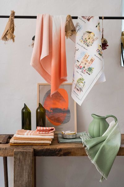 Recyceltes Geschirrtuch Tie&Dye Cactus 50 X 70 - grün