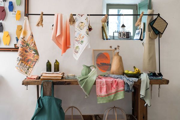 Recyceltes Geschirrtuch Tie&Dye Pêche 50 X 70 - pfirsich