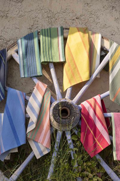 Recyceltes Geschirrtuch Yuna Sable 50 X 70 - blau gestreift