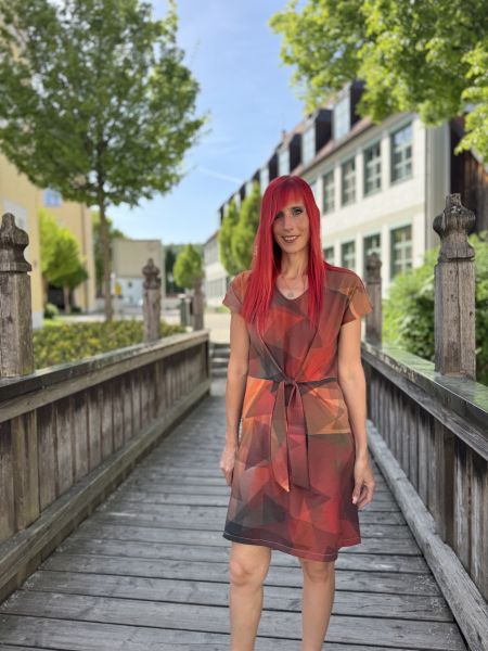 Kristallfantasie - burnt orange - Bio-Jersey - 2,10 m RESTSTÜCK