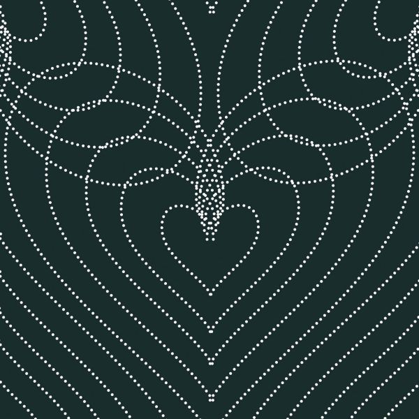 Love is all around BIG - dotslines - dunkelgrün - Bio-Jersey