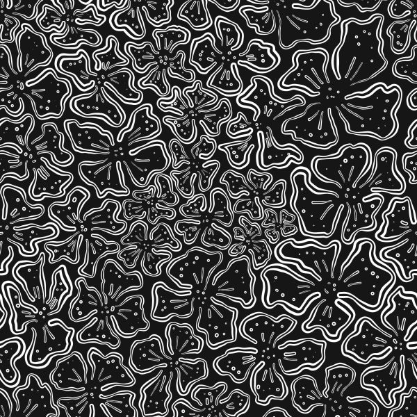 MagicBlossom - schwarz - Softshell - 1,20 m RESTSTÜCK