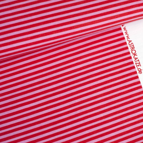 Ringel - 5mm - rot / rosa - Bio-Jersey - 1,00 m RESTSTÜCK