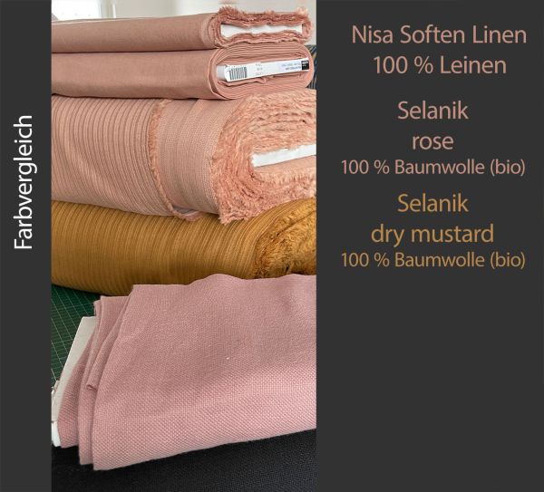 Nisa Softended Linen - rose - 100 % Leinen