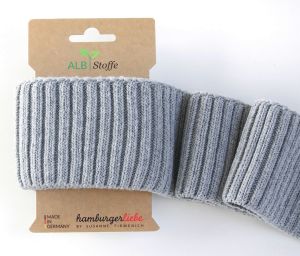 Bio-Grobstrickbündchen - mittelgrau-mélange (A31)