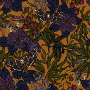 Dark Garden - ocker - Bio-Canvas