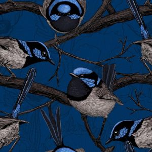 Fairy Wrens - Bio-Sommersweat - 0,75 m RESTSTÜCK