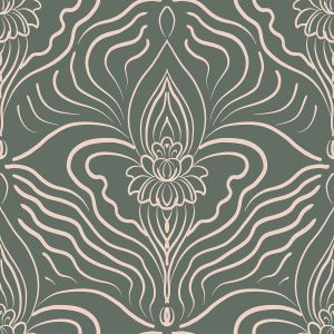 SilentBloom - grün / creme - Viskose Webware - VORBESTELLUNG