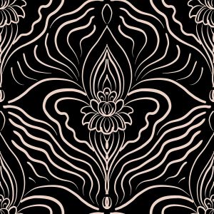 SilentBloom - schwarz / creme - Viskose Webware - VORBESTELLUNG