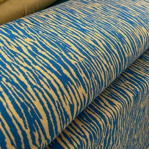 Bark - dry mustard / ocean - Stretch Jacquard