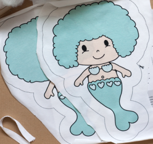 Riesen-Meerjungfrau - DIY - Applikation - ca. 35 x 52 cm - mint